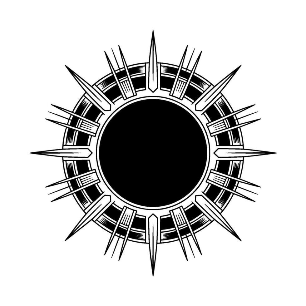 Geometric Sunburst Emblem In Art Deco Style vector