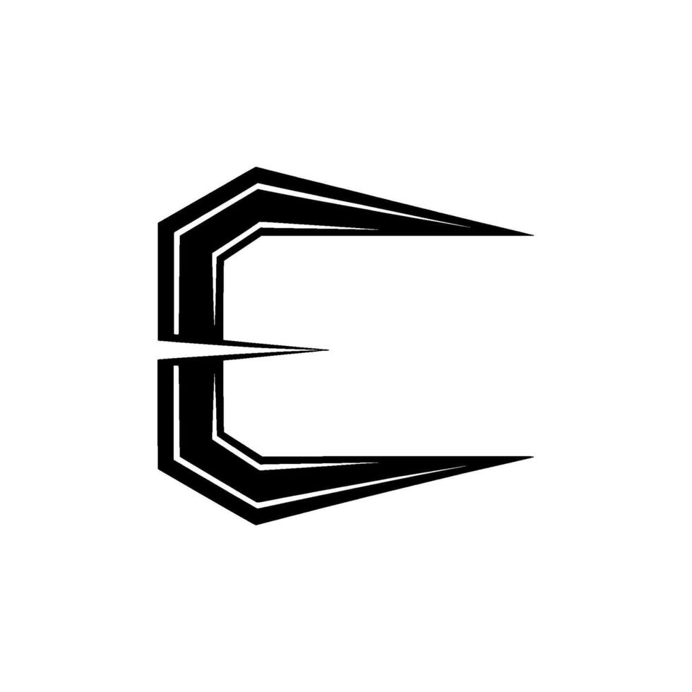 Geometric E In Black And White vector