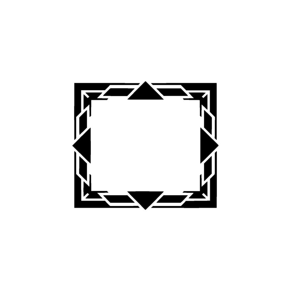 Geometric Black Frame On Gray Background Art Deco Style vector