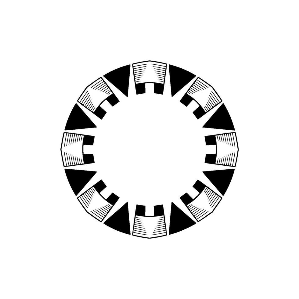 Geometric Ring Ornament On Light Background, Minimalist vector