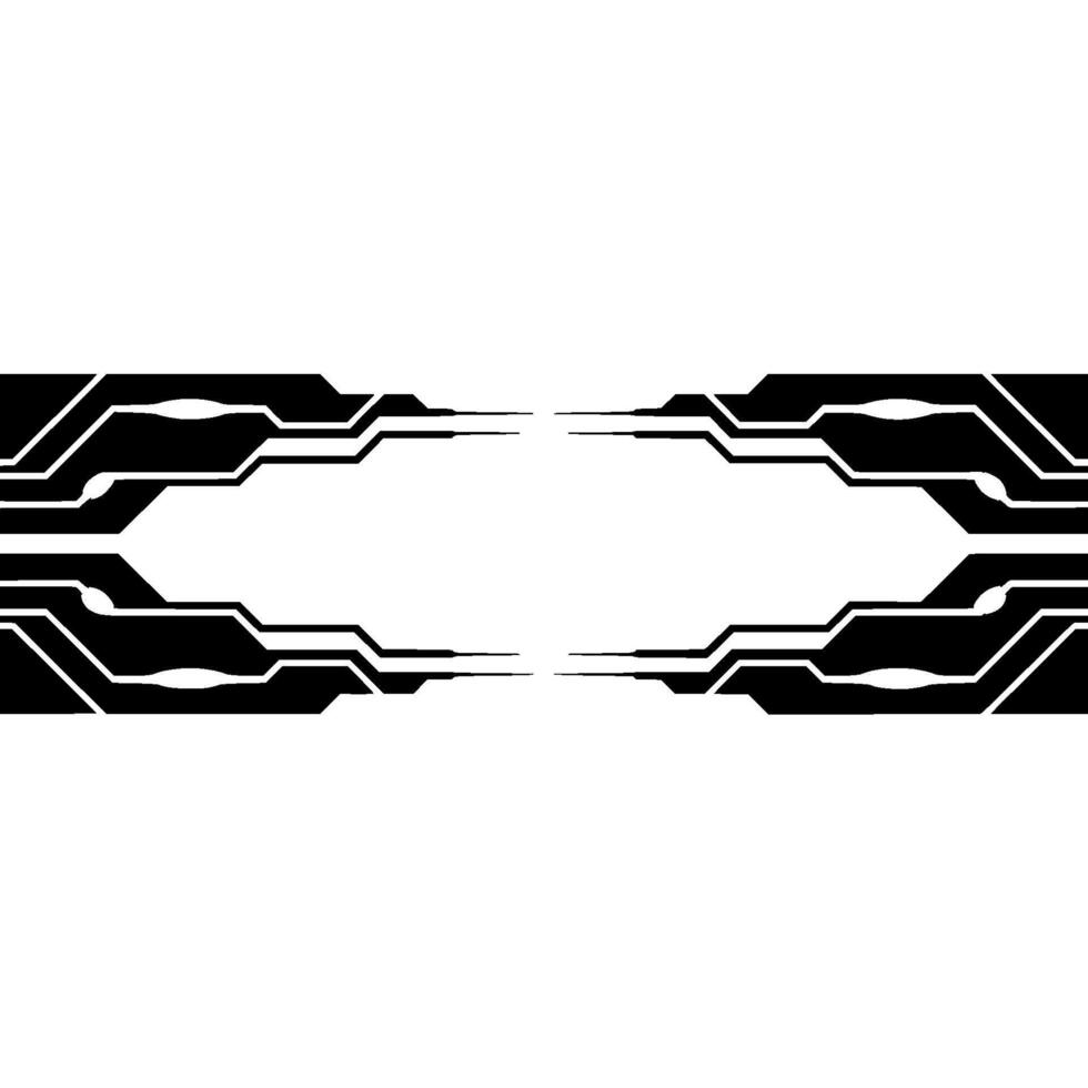 Futuristic Tech Border With Geometric Elements, Cyberpunk Aesthetic vector