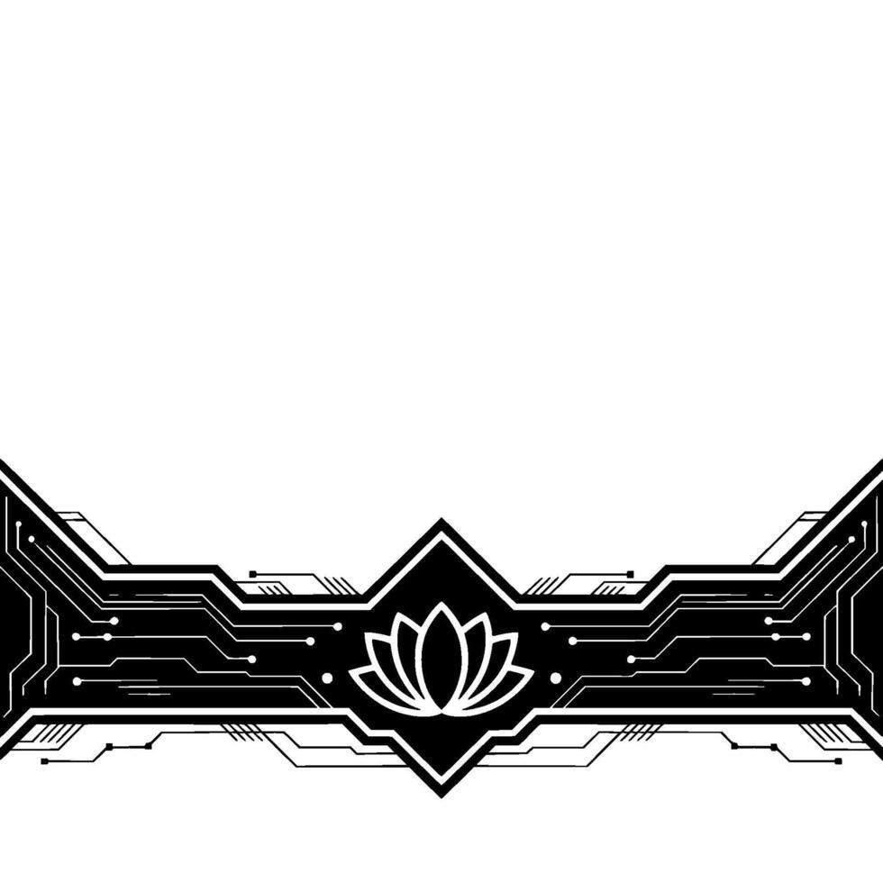 Lotus Circuit Board Tech, Balance, And Modern Harmony vector