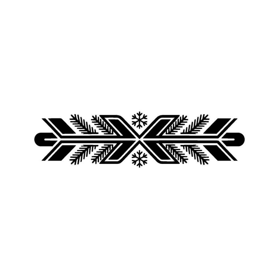 Minimalist Christmas Border Geometric Fir And Snowflake vector