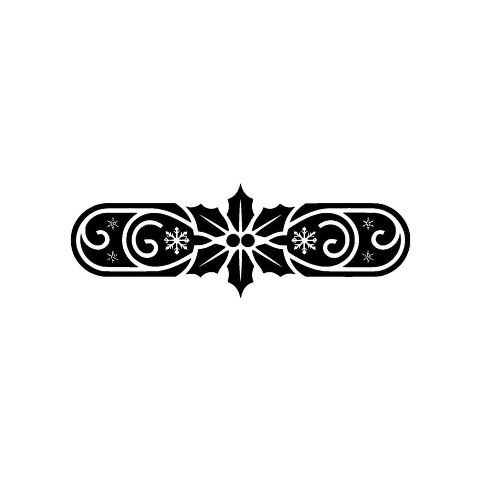 Ornate Black Christmas Border, Decorative Element On White vector