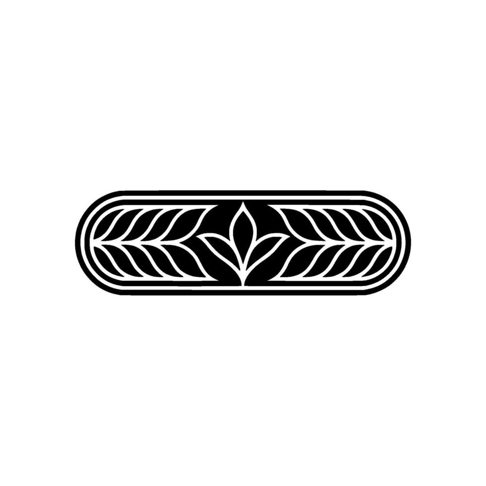 Elegant Black White Floral Ornament, Minimalist vector