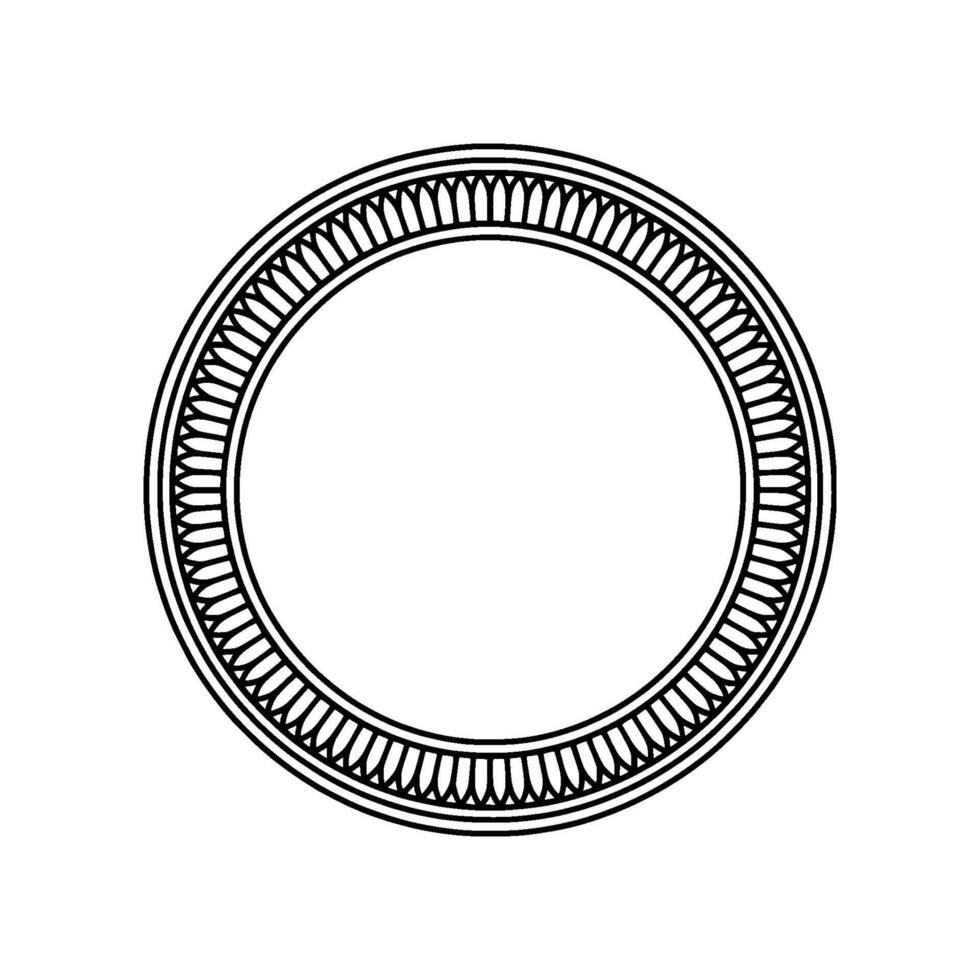 Circular Ornamental Frame, Black And White vector