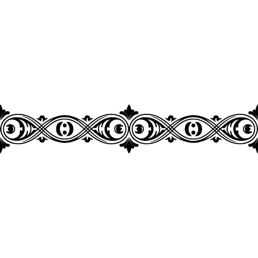 Elegant Black And White Ornamental Border, Decorative Element, Isolated On White vector