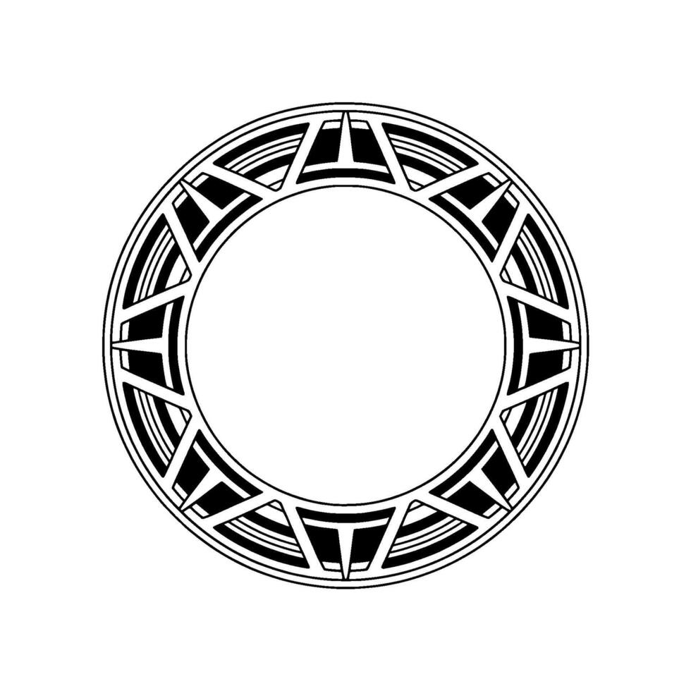 Geometric Circular Frame, Black And White, Art Deco Style vector