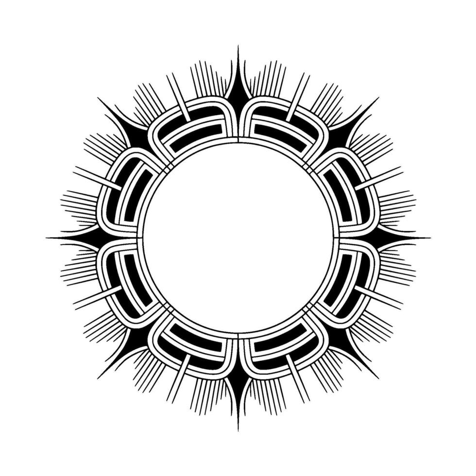 Geometric Sunburst Circle Frame Art Deco Style vector