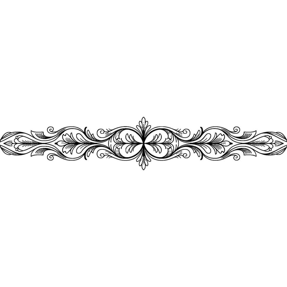 Elegant Floral Ornament, Border Element vector