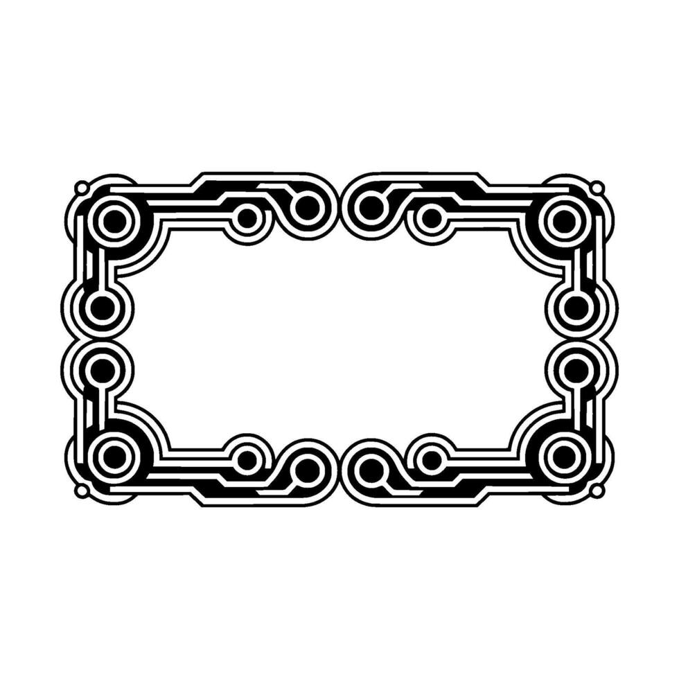 Geometric Tech Frame Black White vector