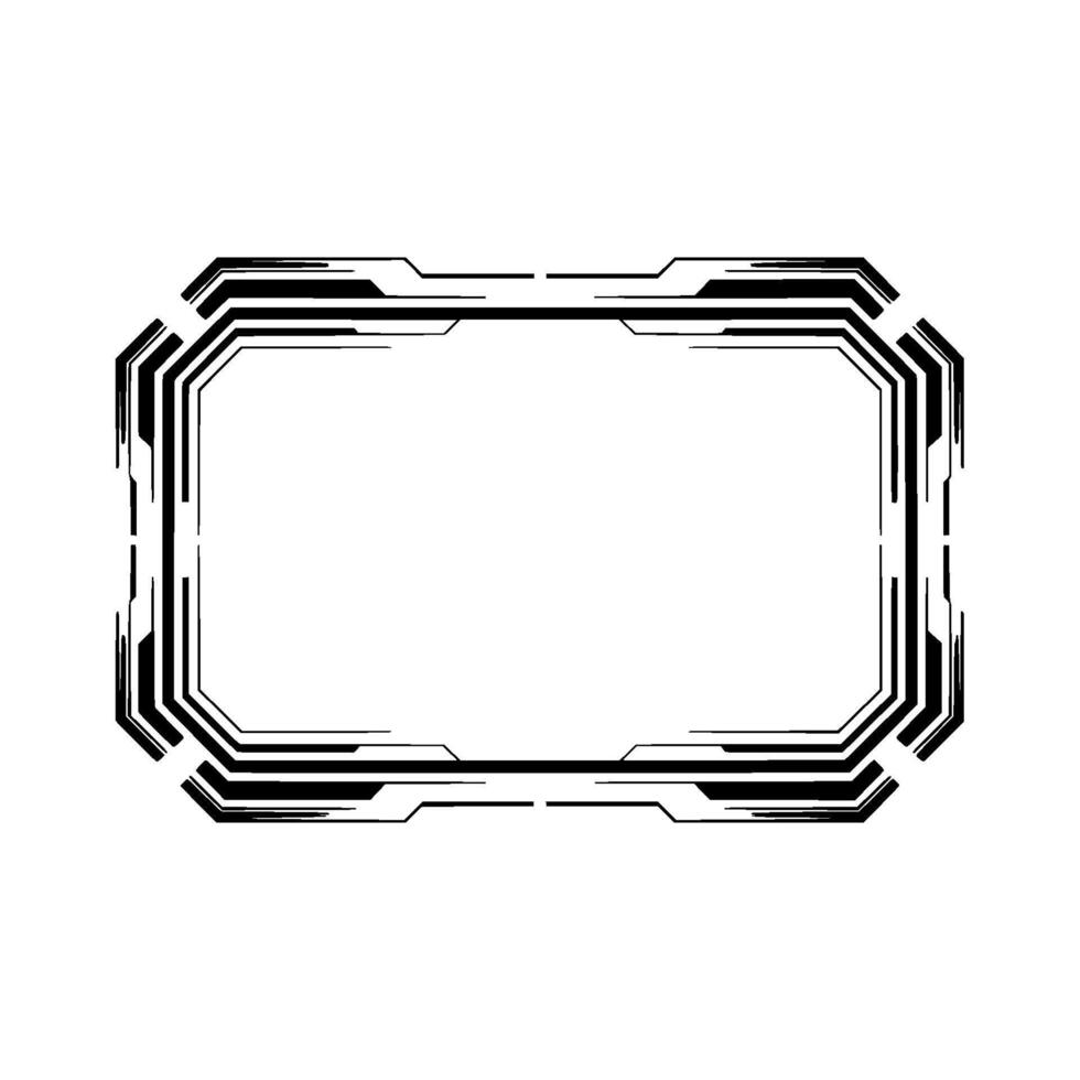 Tech Frame Overlay Futuristic Border On White Background vector