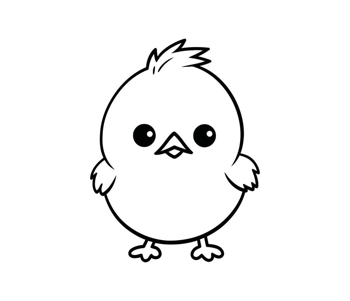 A cute cartoon chick illustration full of naive springtime charm and simple innocence with bold vector