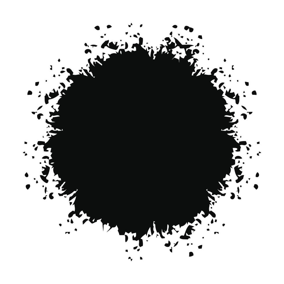A dramatic ink splatter evoking power and creative chaos against stark white clean with high vector
