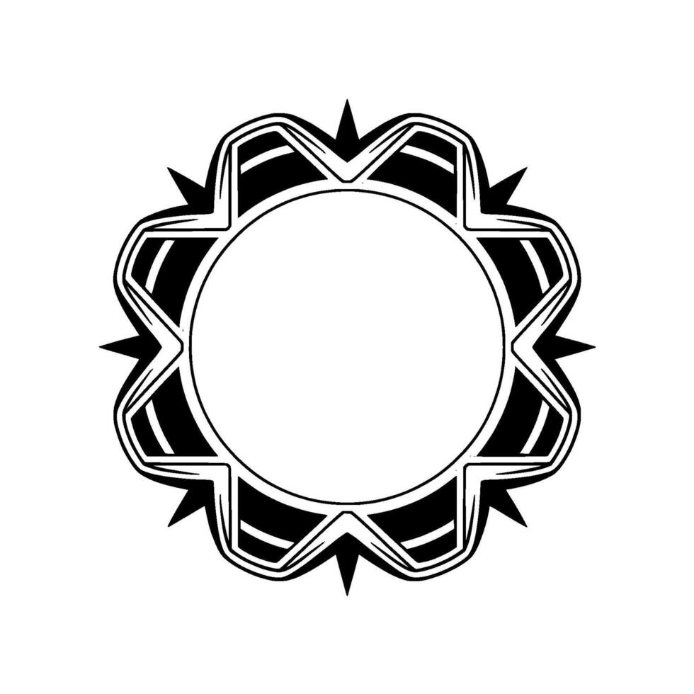 Geometric Black White Frame, Circle, Retro, Badge vector