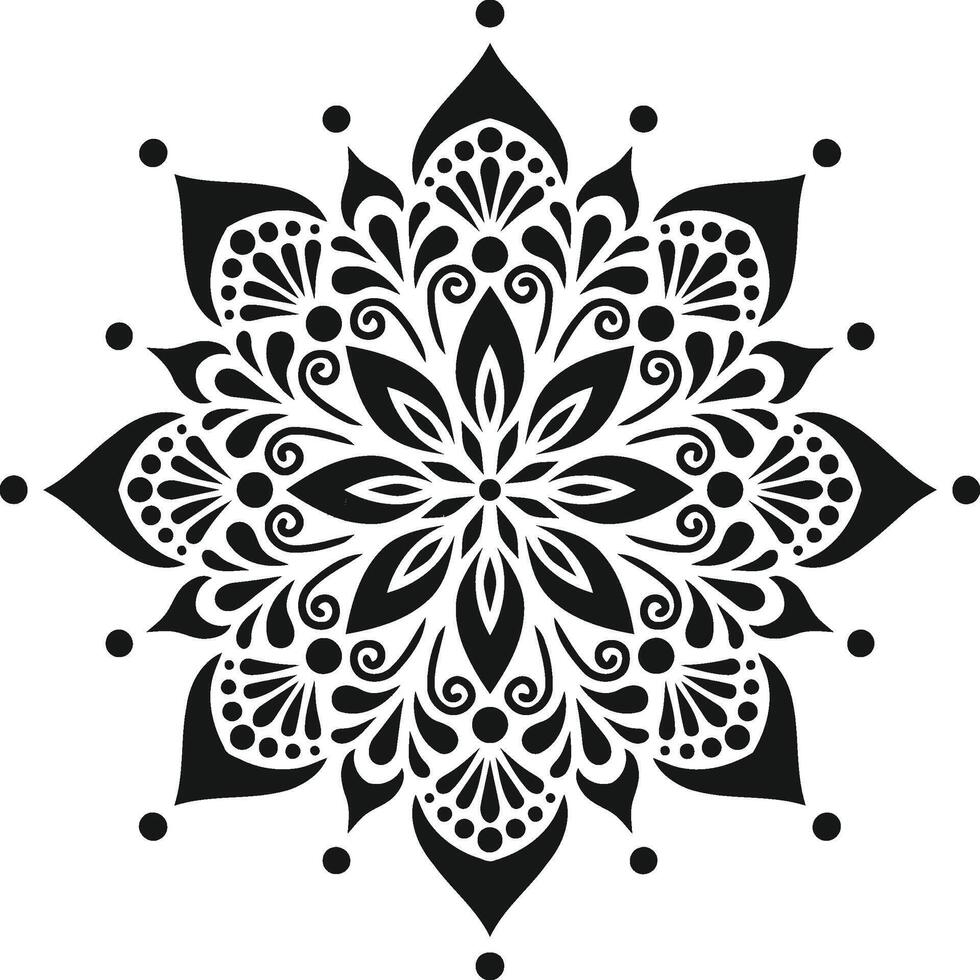 Abstract black and white floral pattern ornate vector