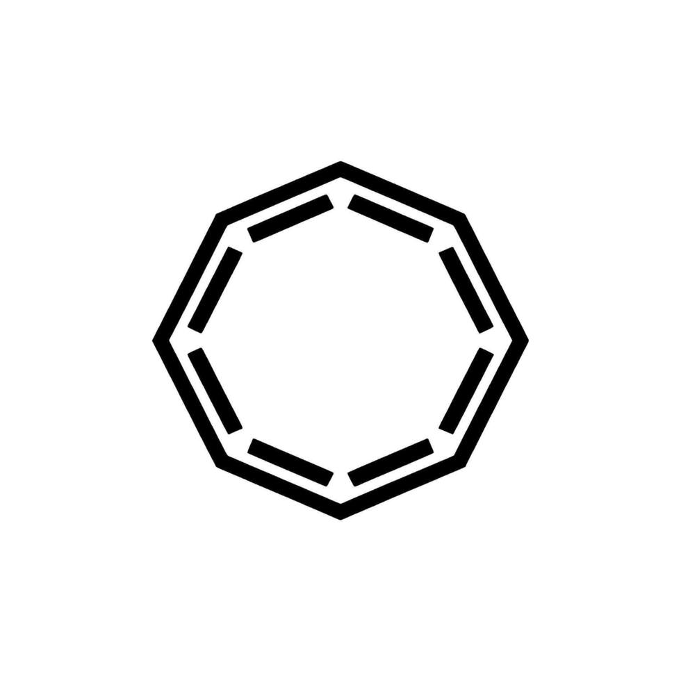 Minimalist Geometric Decagon On White Background vector