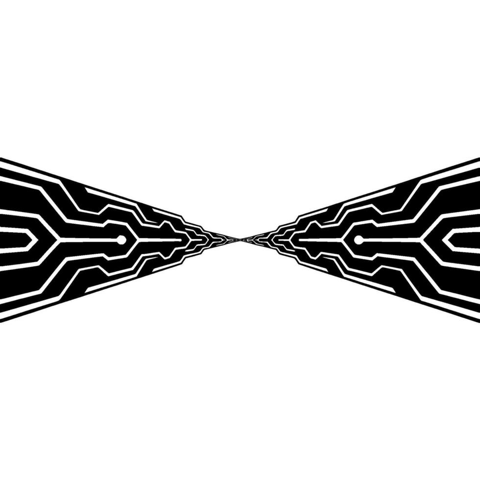 Abstract Circuit Board Tunnel Minimalist Tech Illustration vector