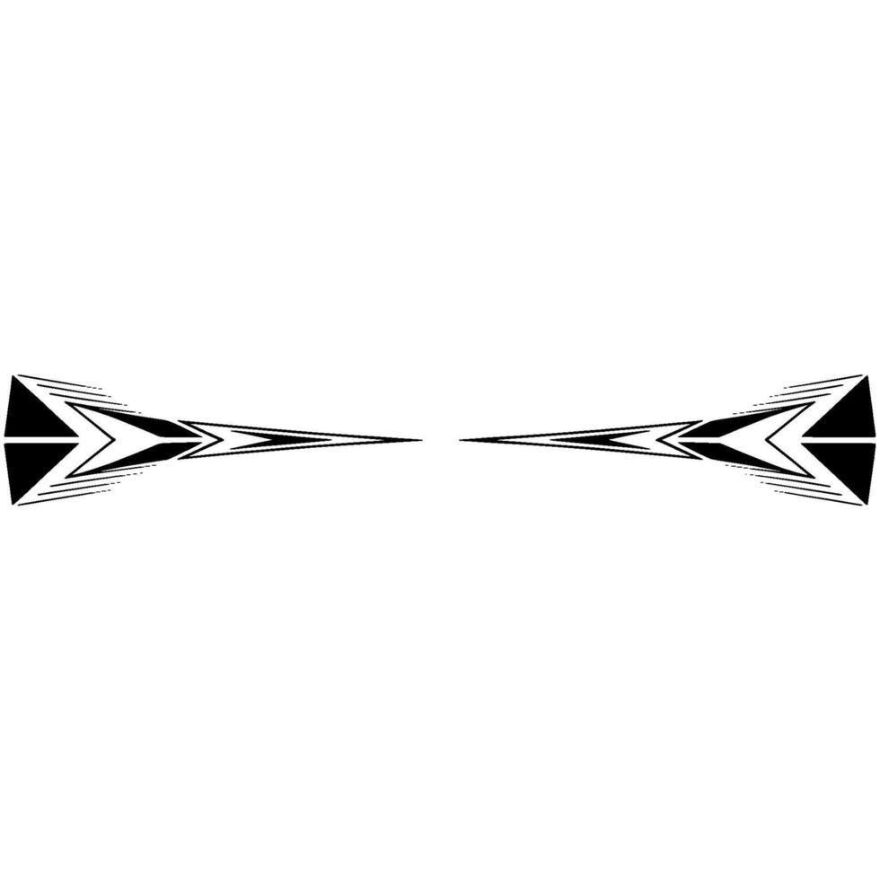 Abstract Geometric Arrow Symmetrical Black And White Illustration vector