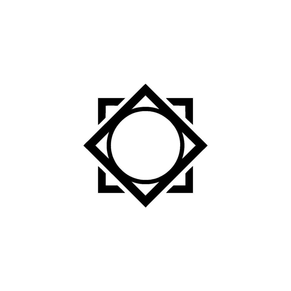 Minimalist Geometric Black Shape On White Background vector