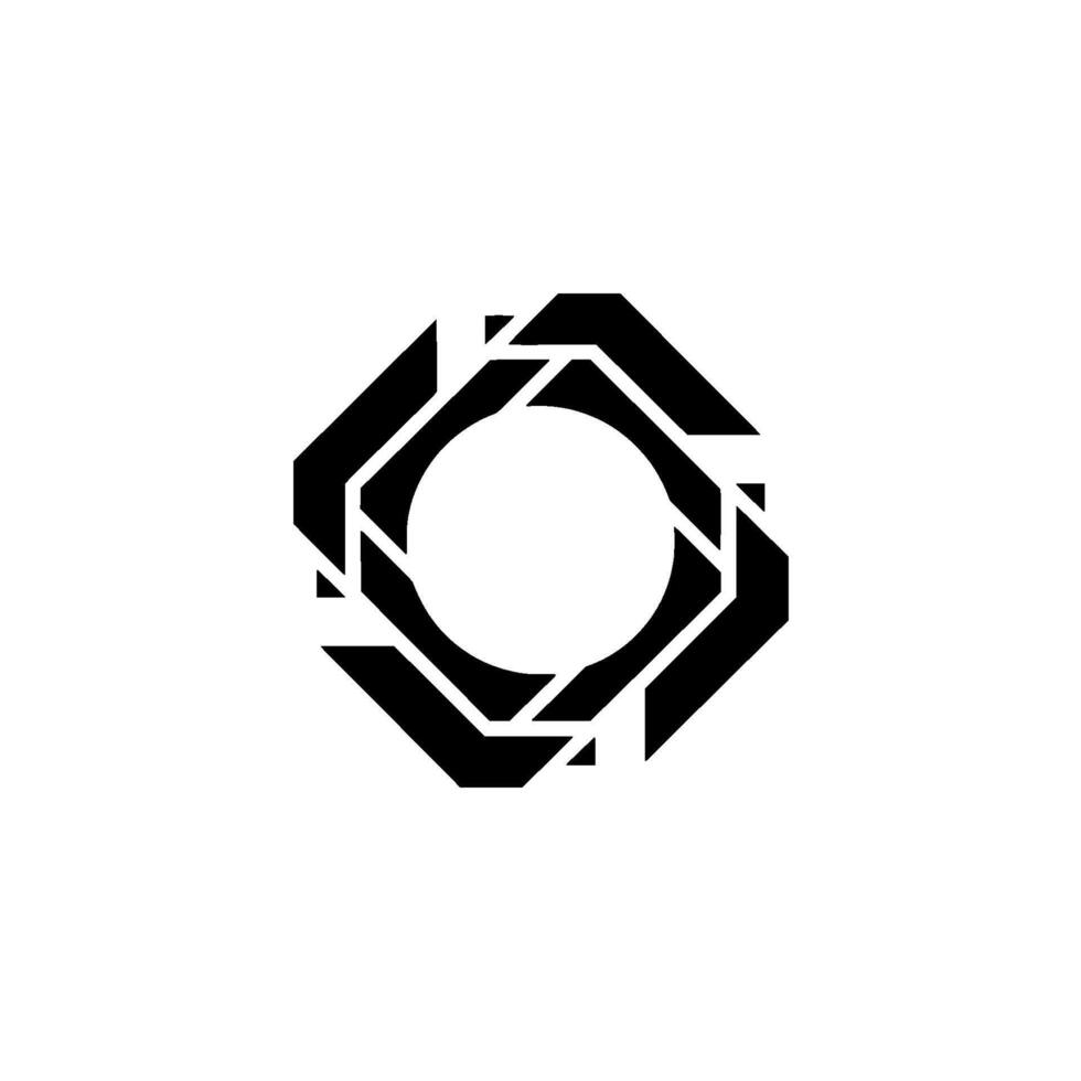 Abstract Geometric Black White Optical Illusion vector