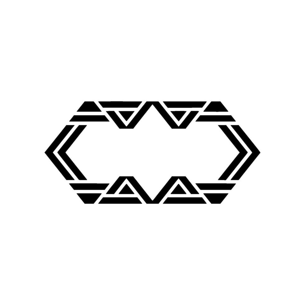 Geometric Hexagon Template Black Lines On White Background vector