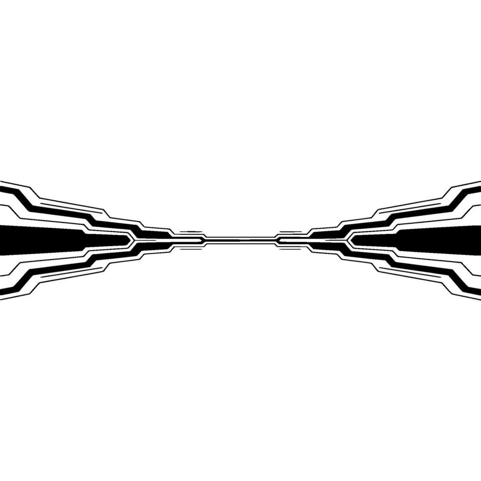 Futuristic Black White Line Art Digital Connection vector