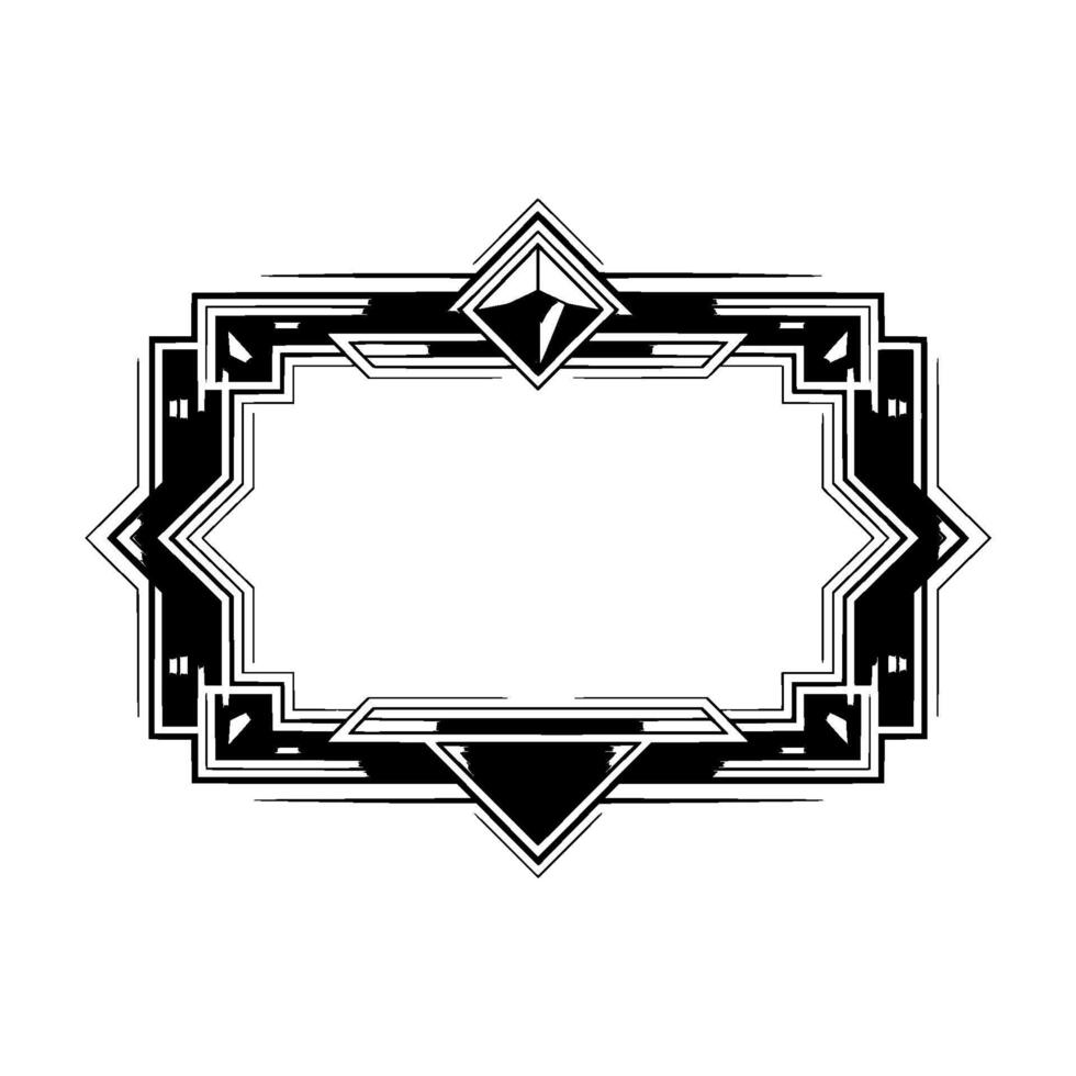 Elegant Art Deco Frame, Black And White, Invitation vector