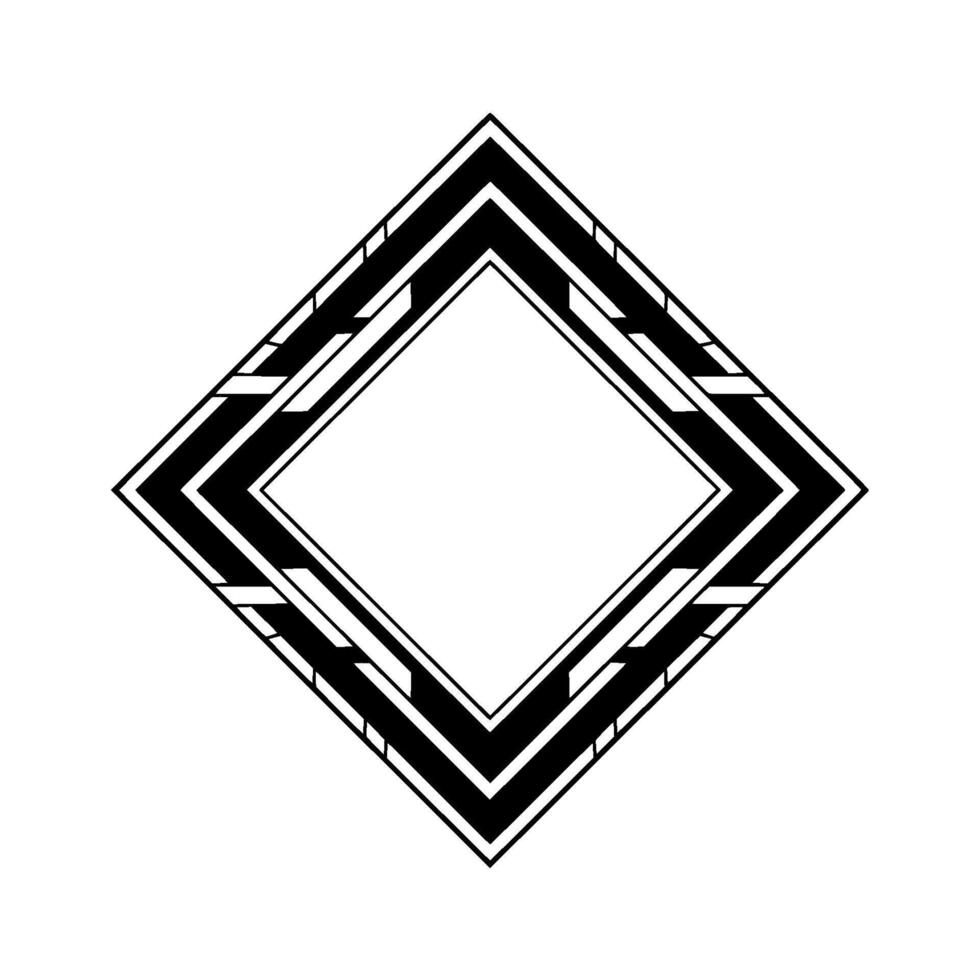 Art Deco Diamond Frame, Geometric Black And White vector