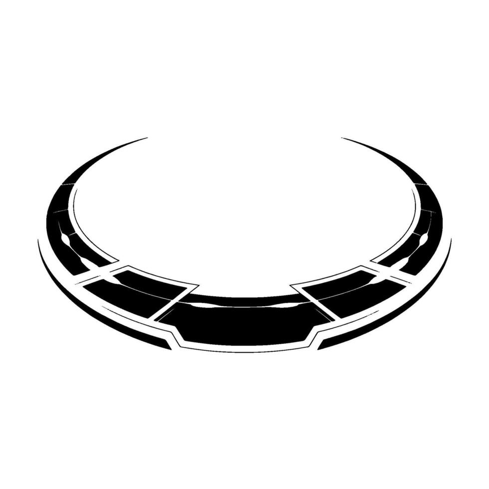 Abstract Black White Geometric Arc vector