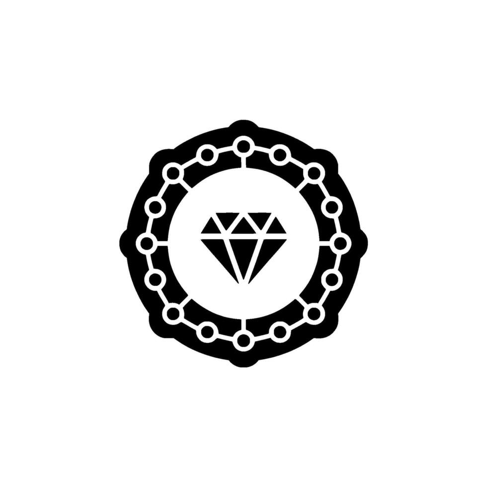 Diamond In Chain Circle Premium Quality Concept vector