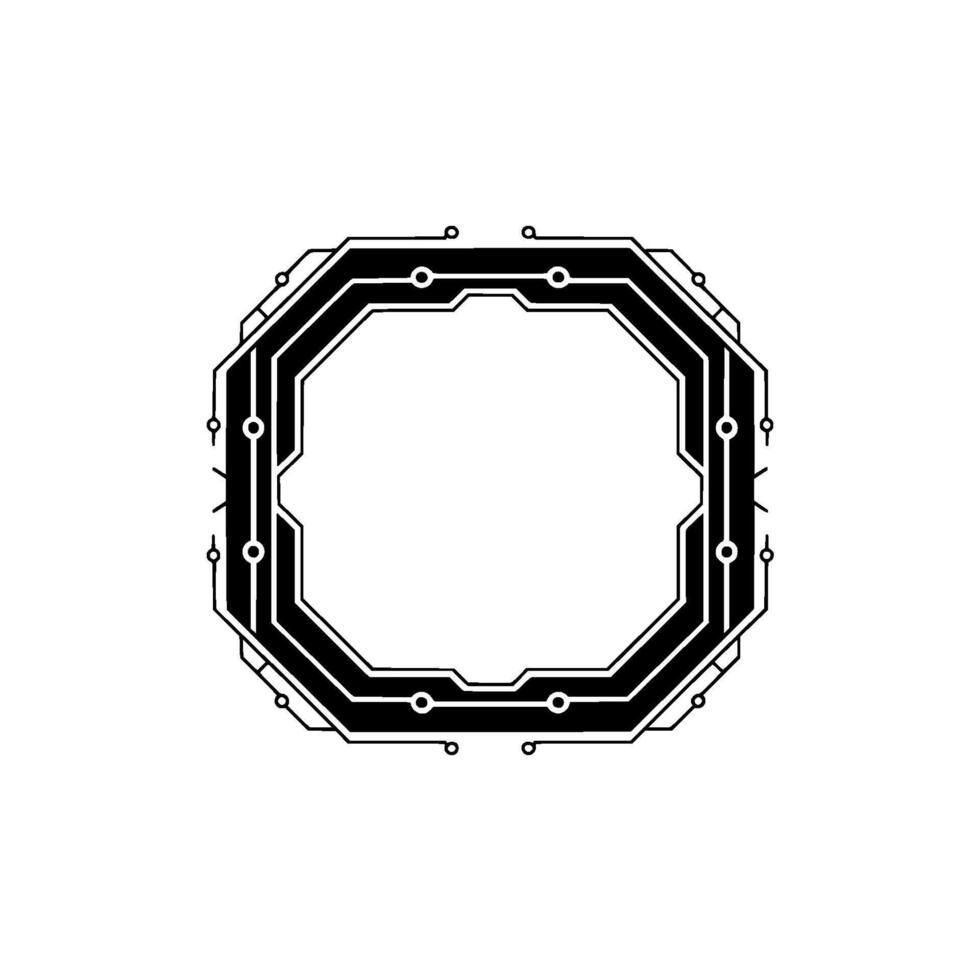 Circuit Board Frame Abstract, Tech, Minimalist vector