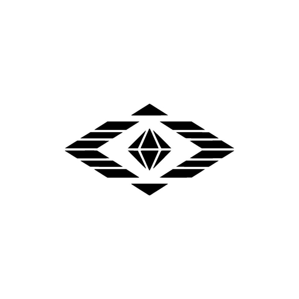 Geometric Diamond, Minimalist Black And White, Template vector