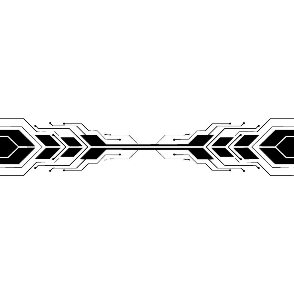 Minimalist Tech Circuit Arrow On White Background vector