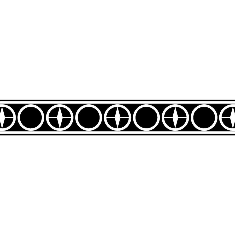 Geometric Border With Repeating Circle And Star Motif, Minimalist vector