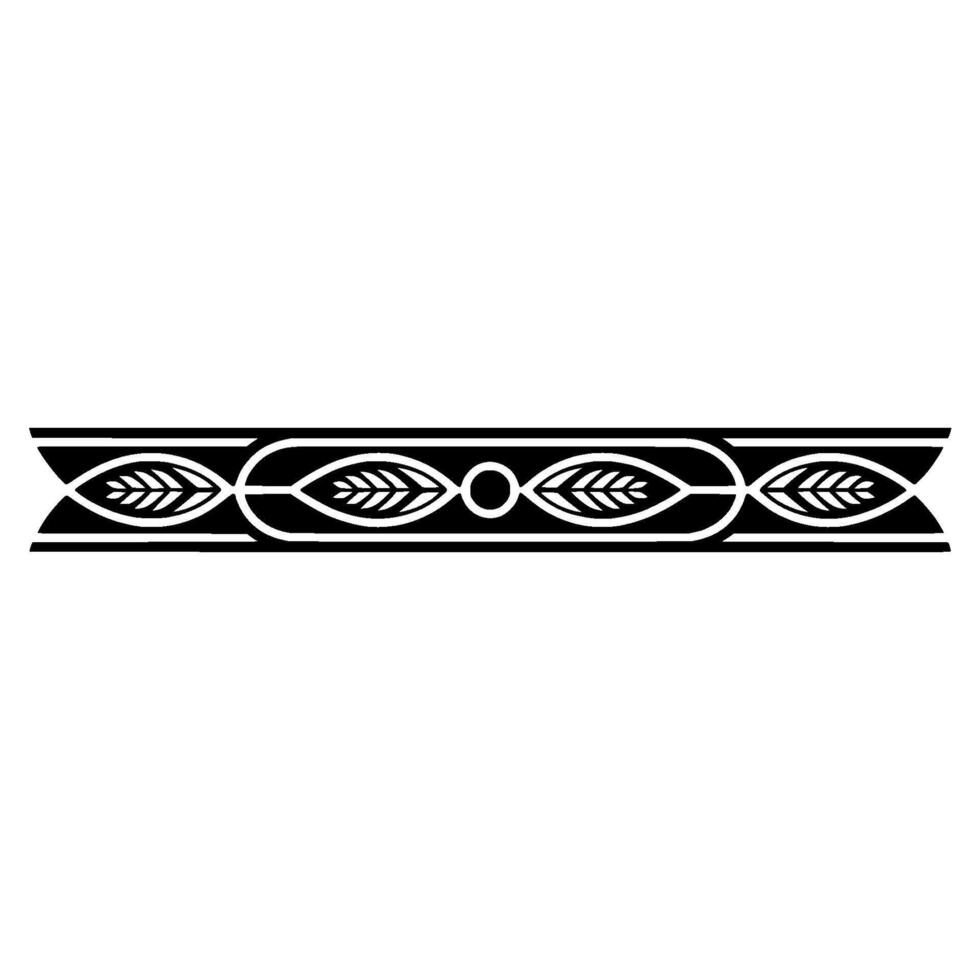 Elegant Black And White Decorative Border, Leaf Motifs vector