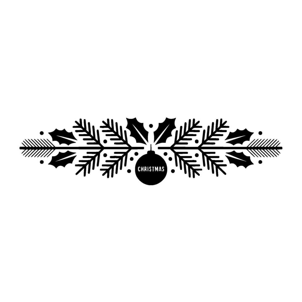Minimalist Christmas Ornament Foliage vector