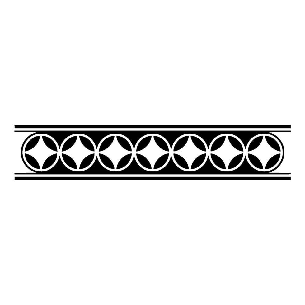 Geometric Ornament Black White Border, Modern Decorative Element vector