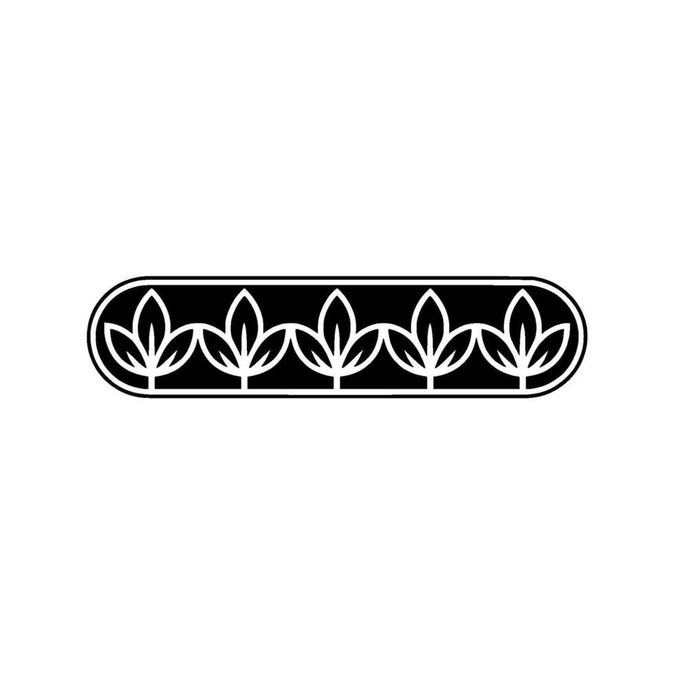 Minimalist Black And White Leaf Border - Leaves vector