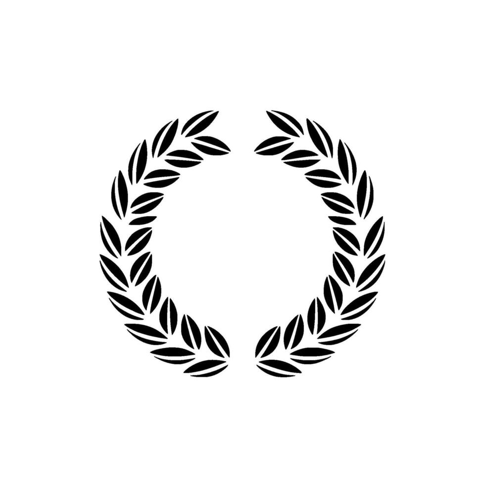 Minimalist Black Laurel Wreath On White Victory, Achievement, Award vector