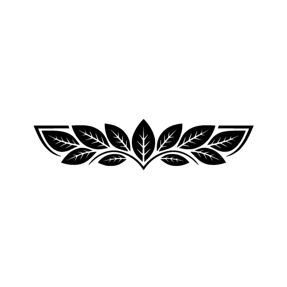 Elegant Black Leaf Border On White vector