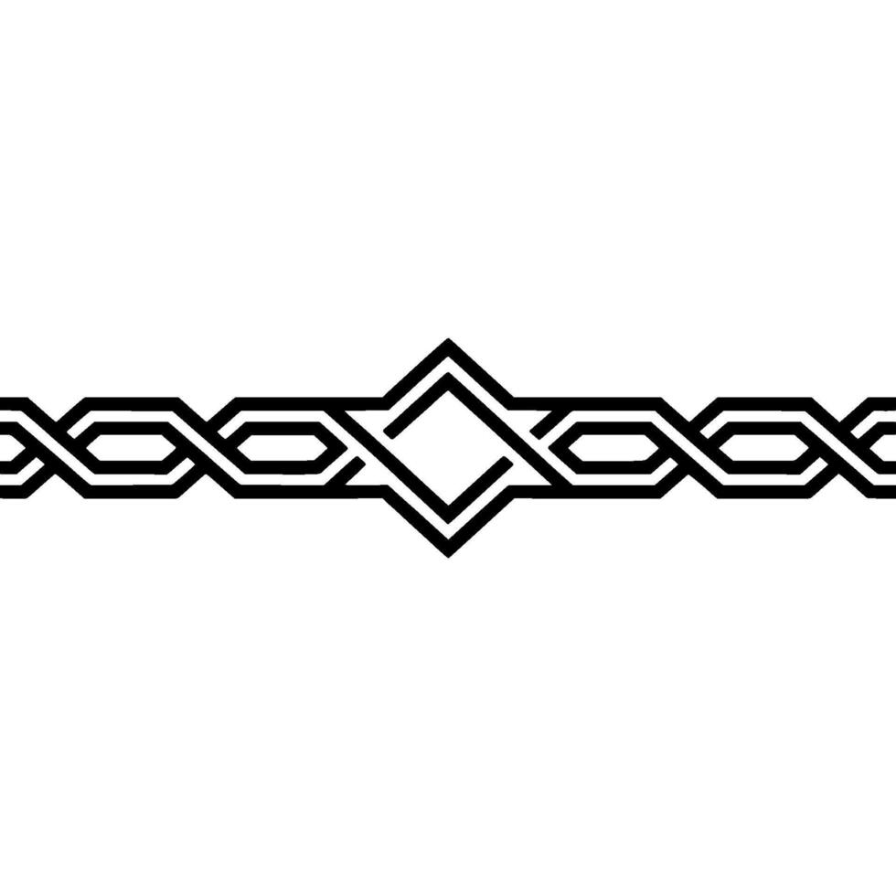 Geometric Border Ornament In Black On White vector