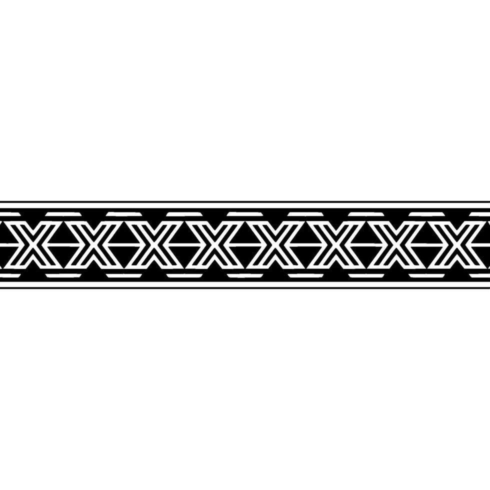 Geometric Border Black White Aztec Motif, Minimalist vector