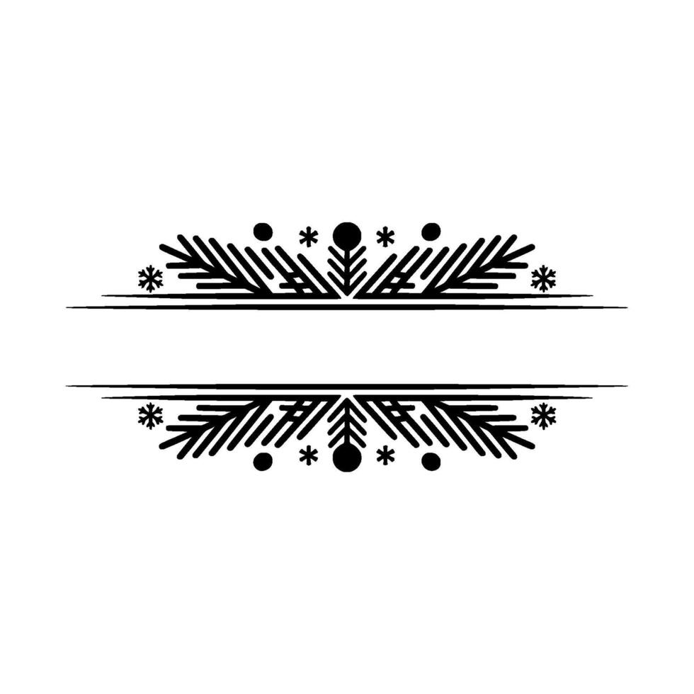 Minimalist Snowflake Banner Template, Holiday, Black White vector
