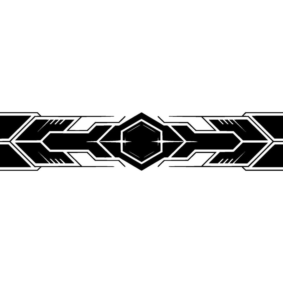 Futuristic Tech Black Hexagon Geometric Elements On White vector