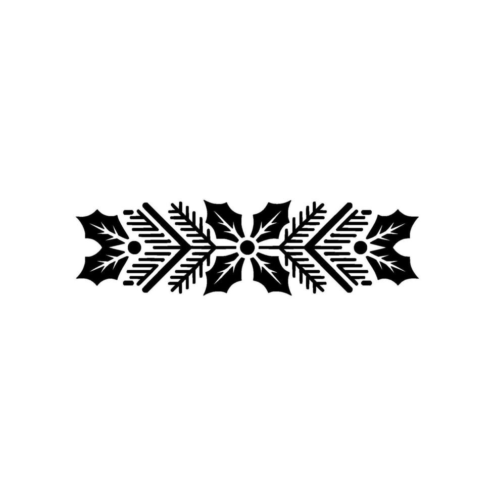 Elegant Black White Christmas Border - Ornament vector