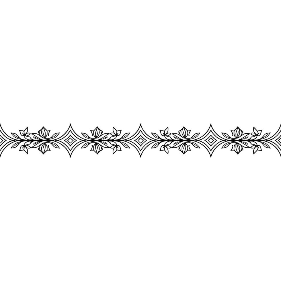Elegant Floral Border Black And White Decorative Element On Gradated Background vector