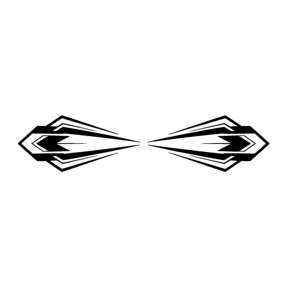 Abstract Art Deco Ornament, Symmetric Black Shape On White Background vector