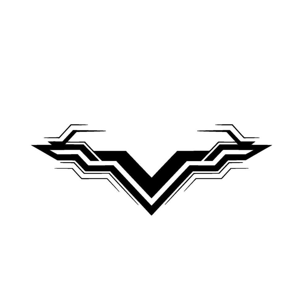 Modern Geometric Abstract Black Shape On White Background vector
