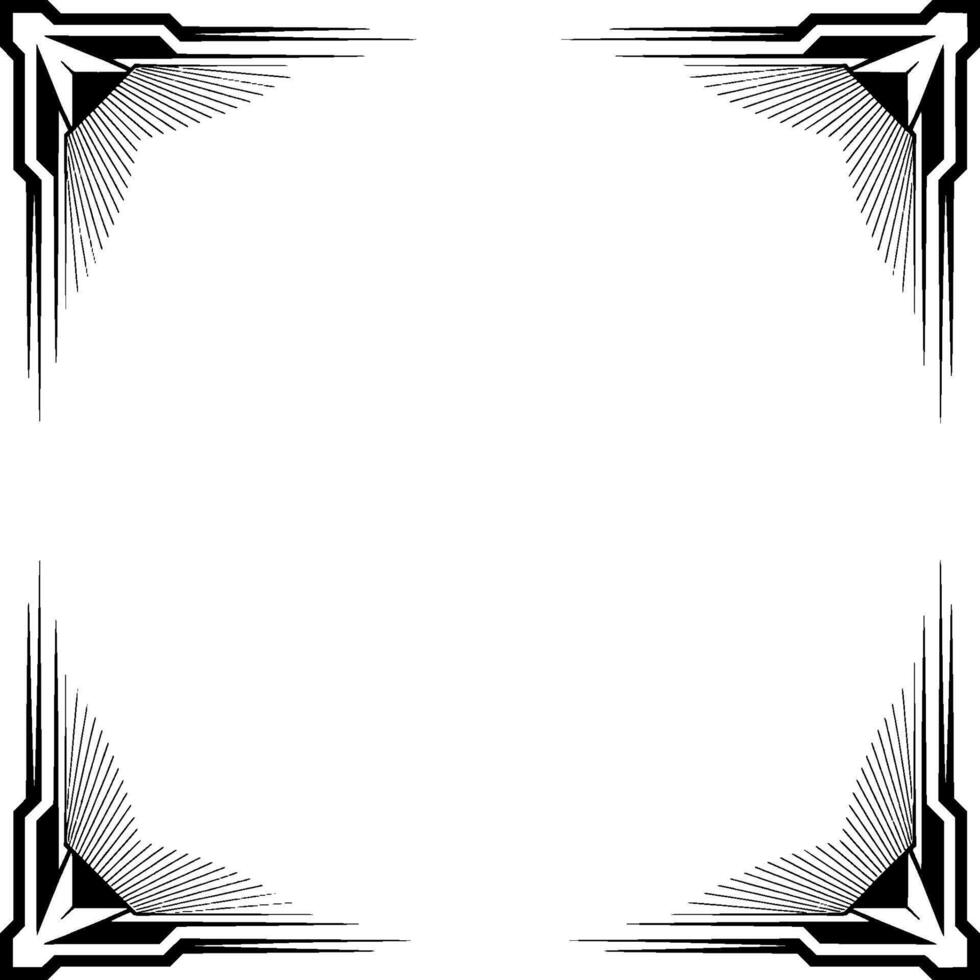 Art Deco Frame Black And White Geometric Border, Vintage Style vector